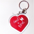Breloc plastic forma de inima, God is Love!